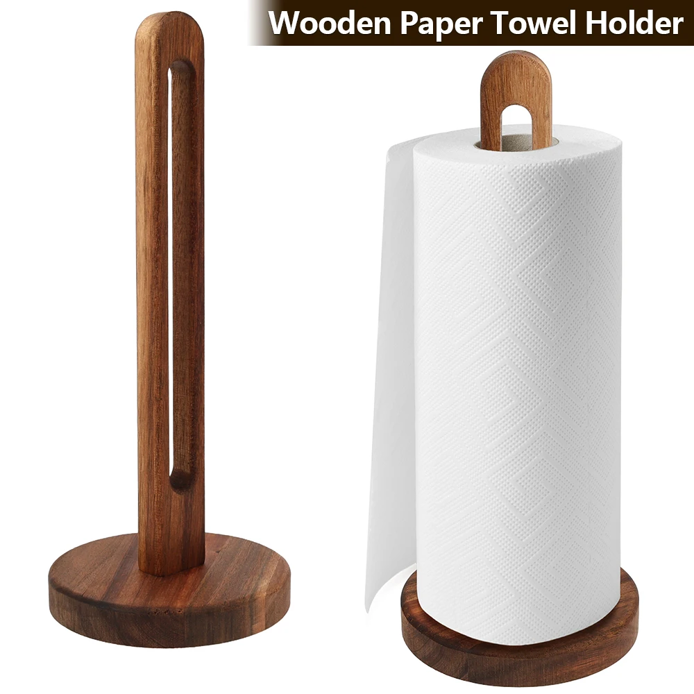 Kitchen Baking Paper Holder - Wooden Paper Towel Holder Standing Kitchen