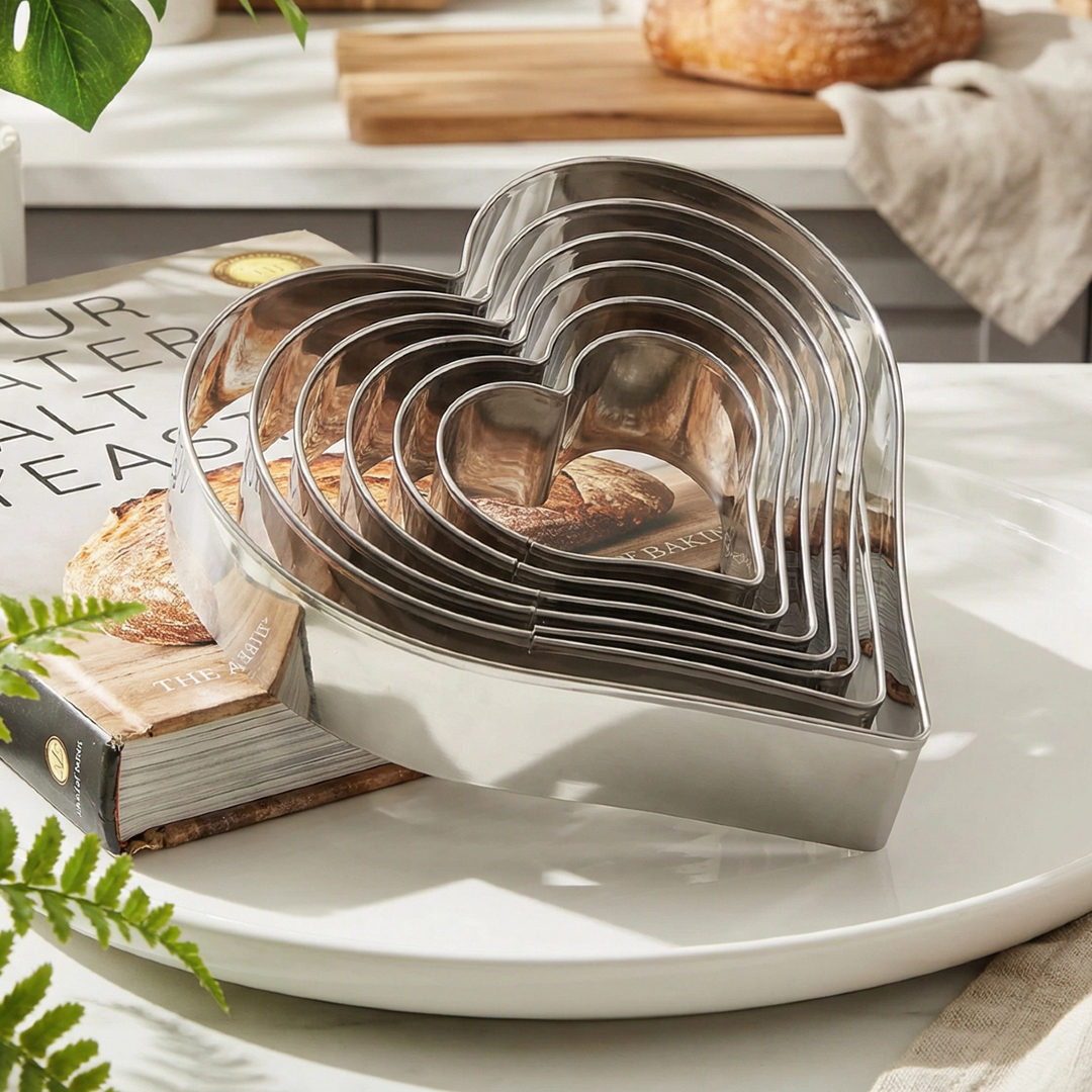 Kitchen And Baking Equipment - Stainless Steel Heart Cookie Cutters Set