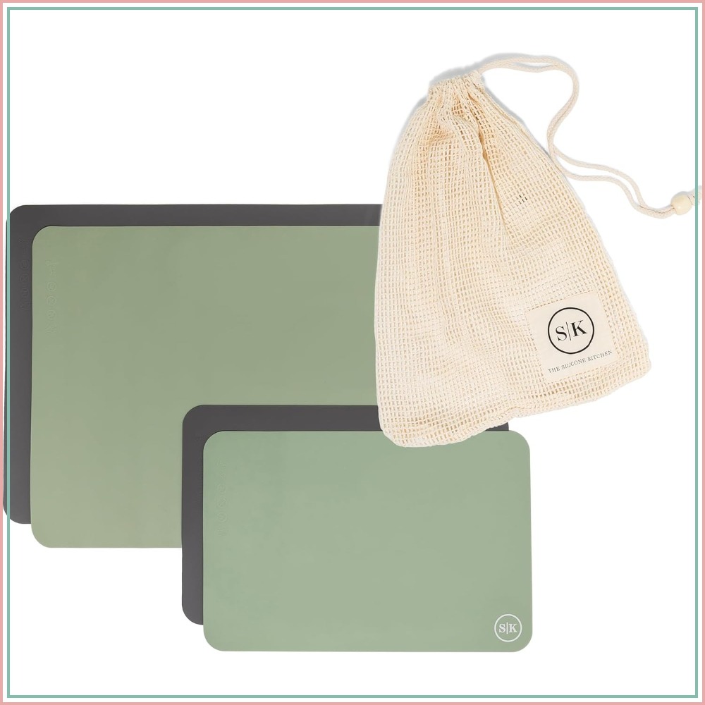 Kitchen Baking Sheets - Silicone Baking Mats Set, 2 Half-Sheet