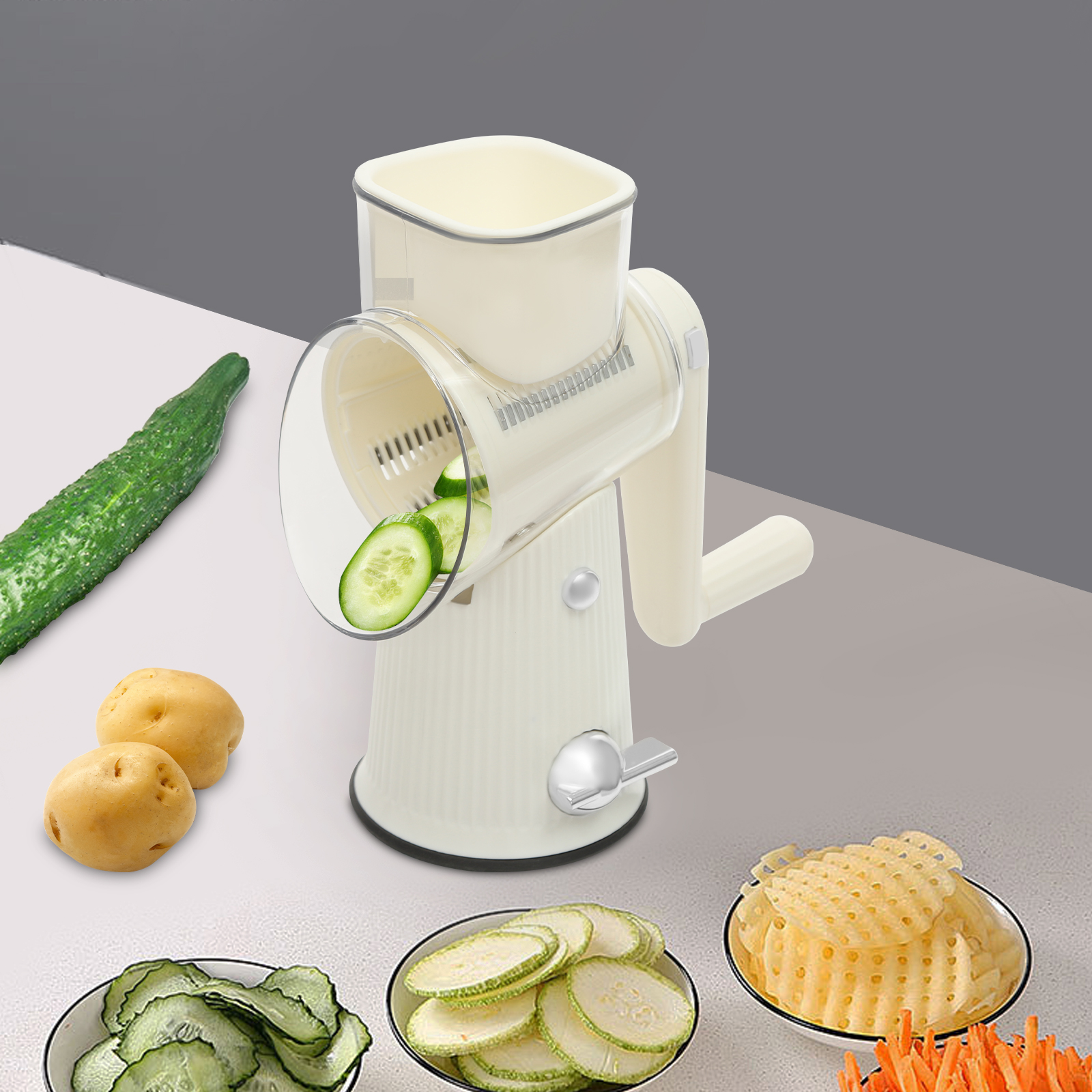 Kitchen Zain - Rotary Cheese Grater Manual Cheese Vegetable
