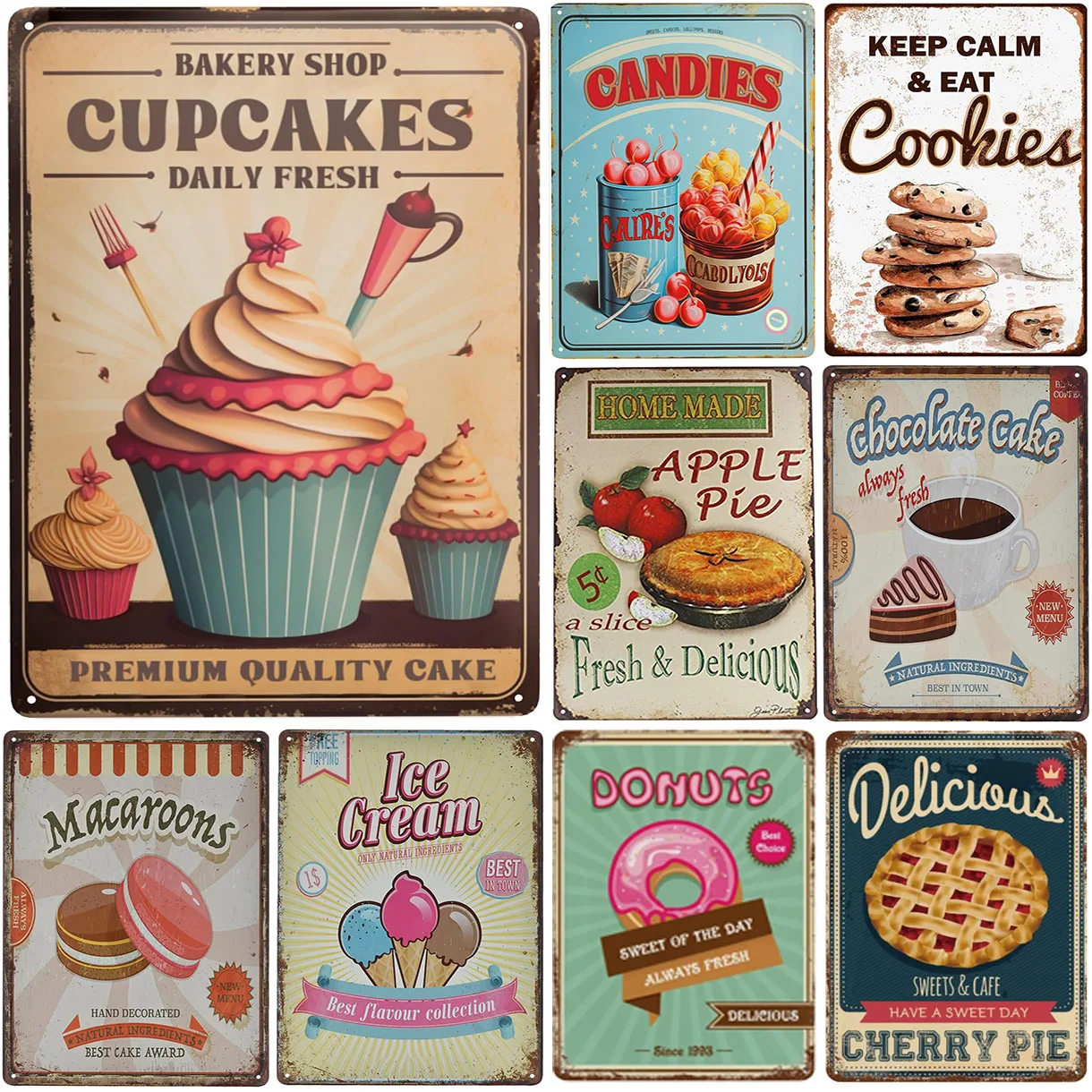 HD Tin Sign Vintage Bakery Des - огляд і ціна Kitchen Set Bakery