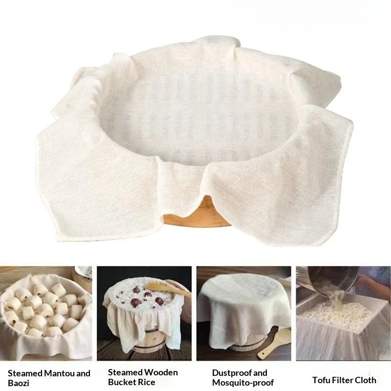 3Pcs Pure Round Cotton Steamer - огляд і ціна Kitchen Baking Cloth