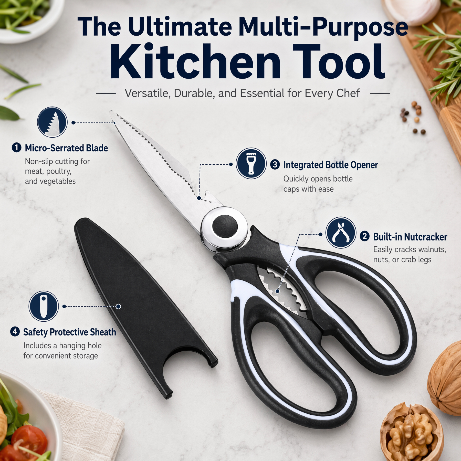 Household Multifunctional Kitc - огляд і ціна Kitchen Shears In Baking