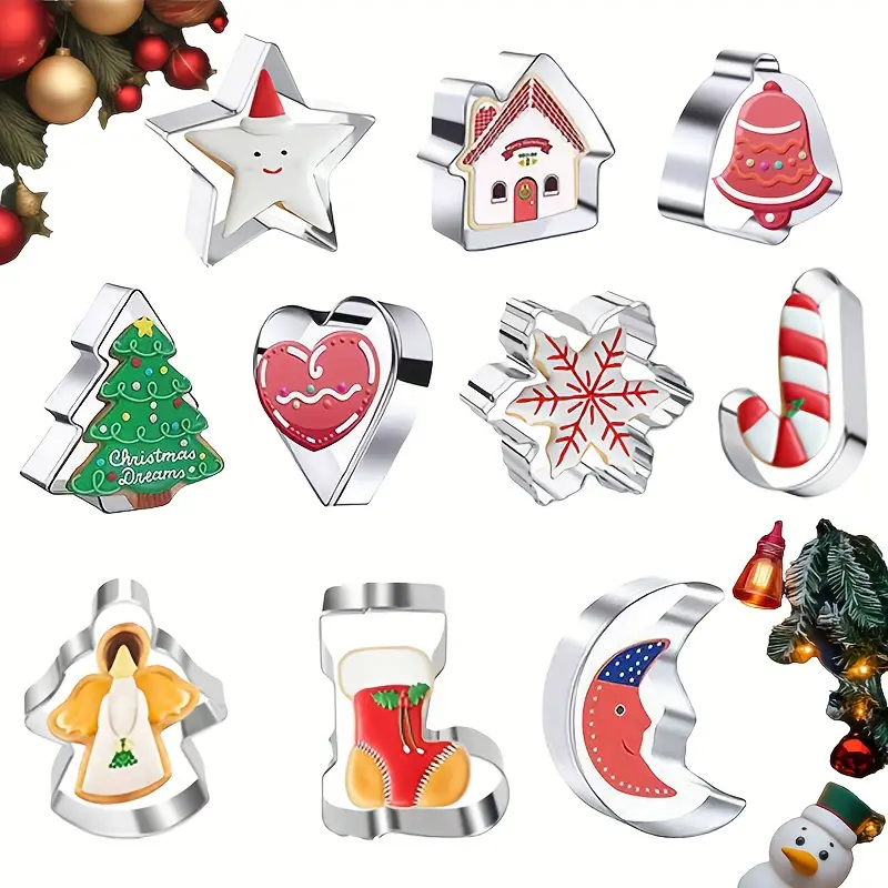 10PC Christmas Cookie Cutter S - огляд і ціна Kitchen And Baking Equipment