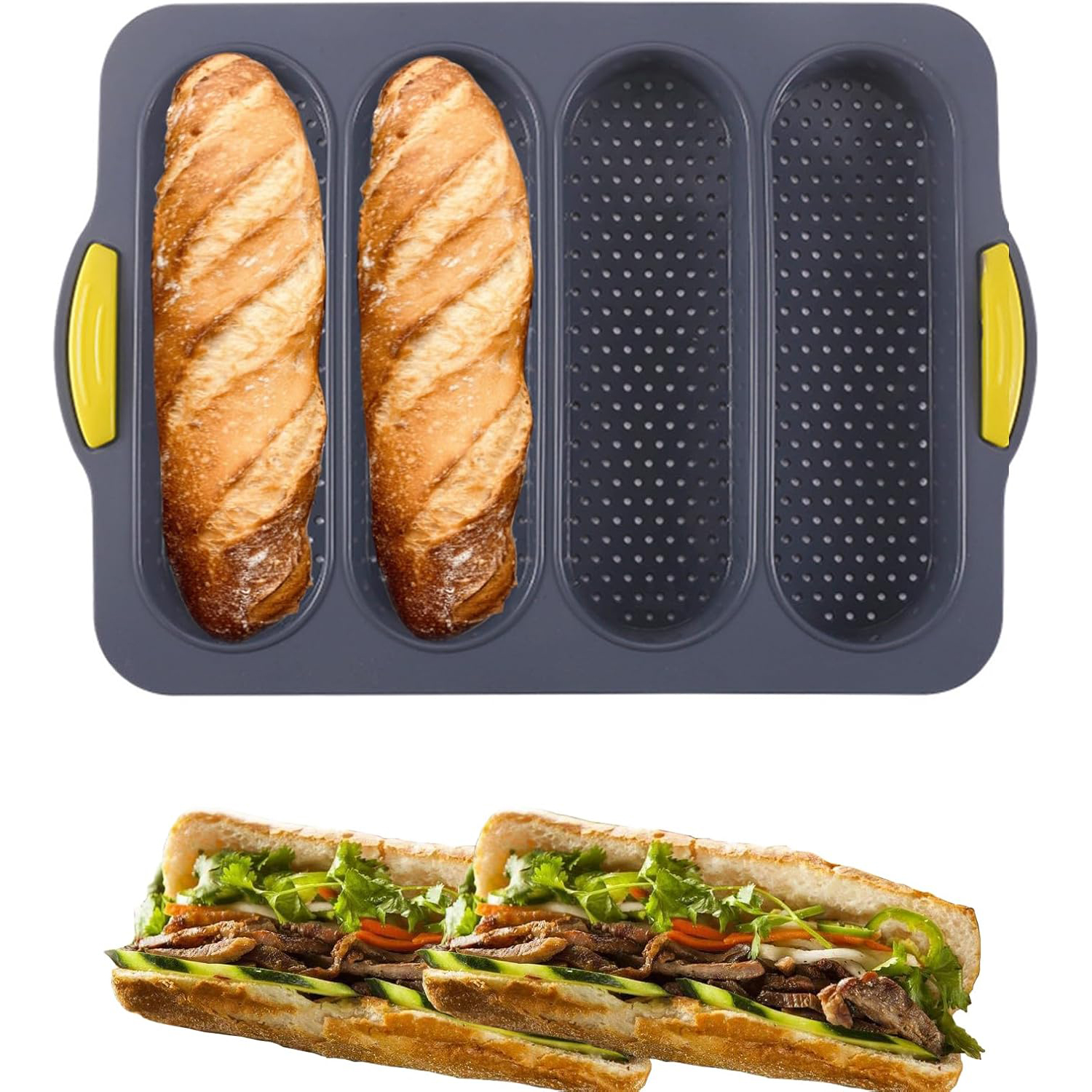 4-cavity Silicone Bread Loaf P - огляд і ціна Kitchen Baking Ware