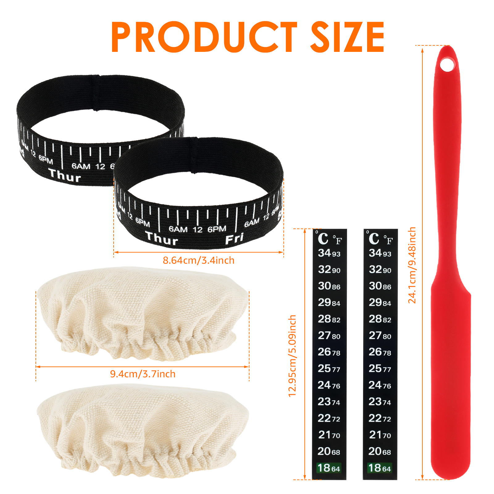 7Pcs Dough Starter Jar Laber S - огляд і ціна Kitchen Baking Cloth