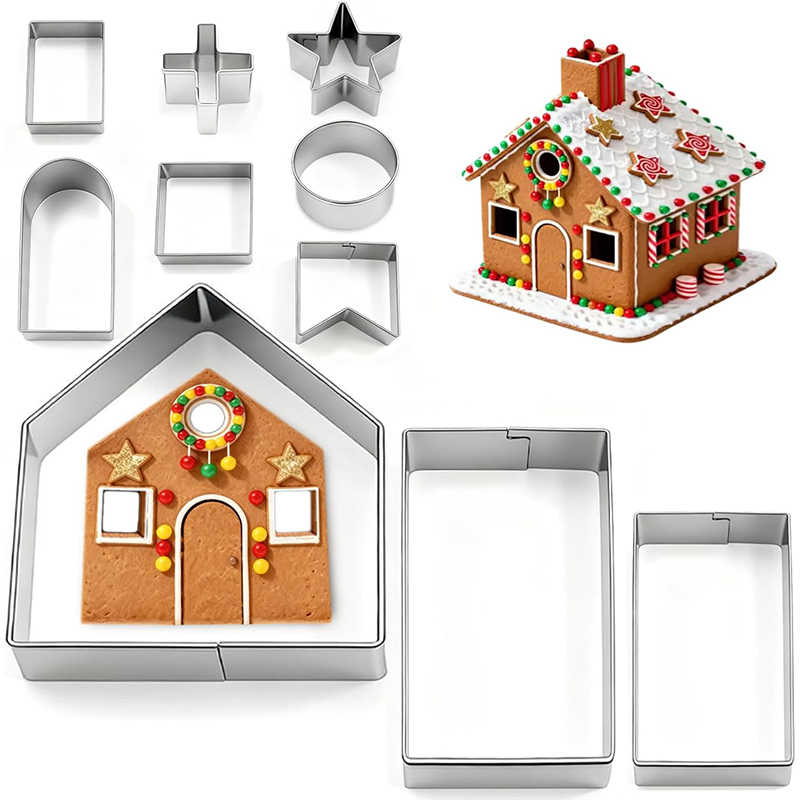 10Pcs Gingerbread House Cookie - огляд і ціна Kitchen And Baking Equipment