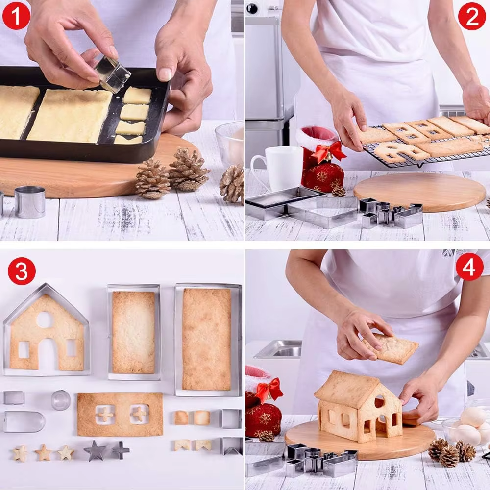 10Pcs Gingerbread House Cookie - огляд і ціна Kitchen And Baking Equipment