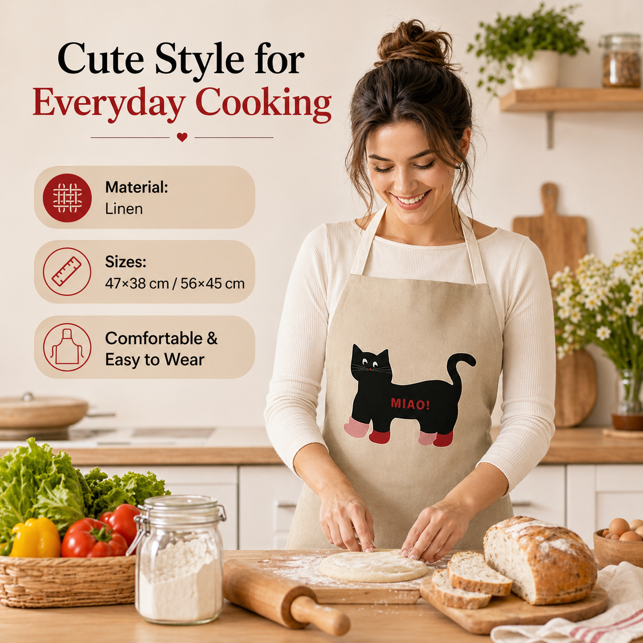 Cute Black Cat White Rabbit Li - огляд і ціна Kitchen Baking Cloth